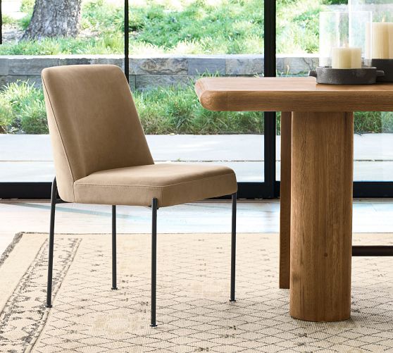 Layton Leather Metal Dining Chair by Pottery Barn