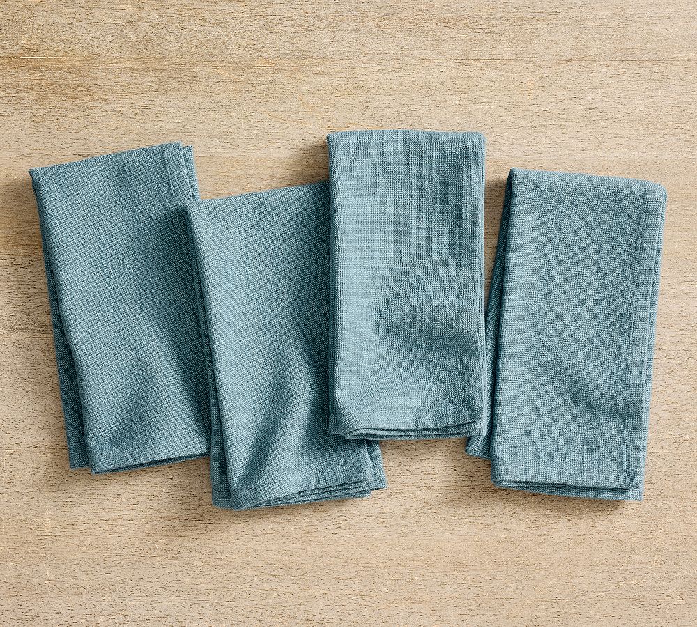 Organic Cotton Casual Napkins - Set of 4 - Set of 4 - Ocean Blue