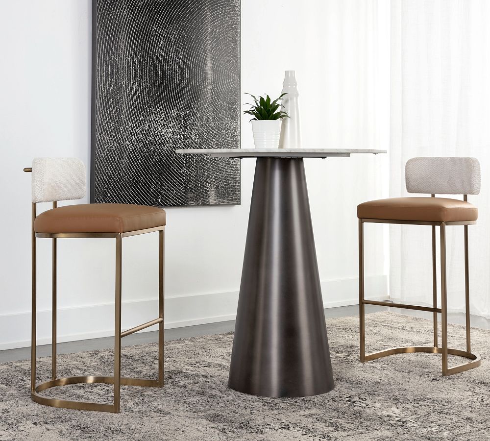 Boone Faux Leather Stool by Pottery Barn