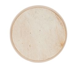 Jaime Round Travertine Accent Table (11")
