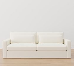 Open Box: Westwood Square Arm Deep Seat Grand Sofa (102"), 2X2 - Performance Heathered Tweed Ivory