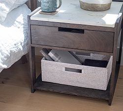 Tava Handwoven Rattan Rectangular Shelf Basket