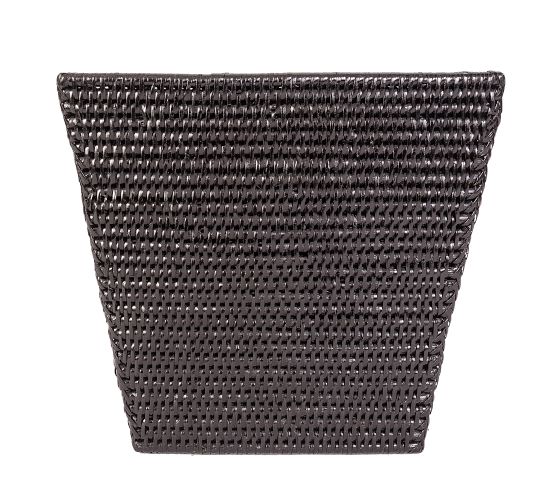 Tava Handwoven Rattan Tapered Waste Basket with Metal Insert - Thumbnail 3