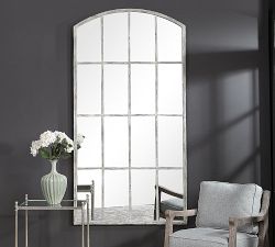 Eva Windowpane Arched Floor Mirror