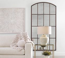Eva Windowpane Arched Floor Mirror