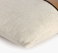 Layna Leather And Linen Block Pillow