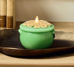 Premium Flickering Flameless Wax St. Patrick's Day Candle
