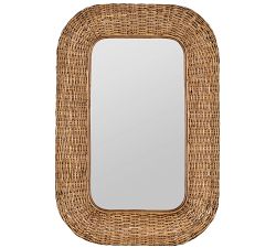 Ananda Handwoven Rattan Rectangular Wall Mirror