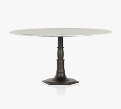 Christie Round Marble Pedestal Dining Table
