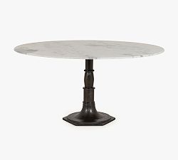 Christie Round Marble Pedestal Dining Table