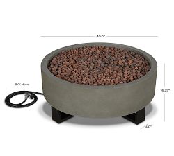 Elmwood Concrete Round Propane Fire Pit (40")