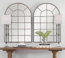 Jaycee Windowpane Arched Wall Mirror