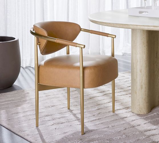 Marquette Faux Leather Dining Armchair by Pottery Barn