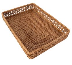Tava Braided Rattan Rectangular Tray