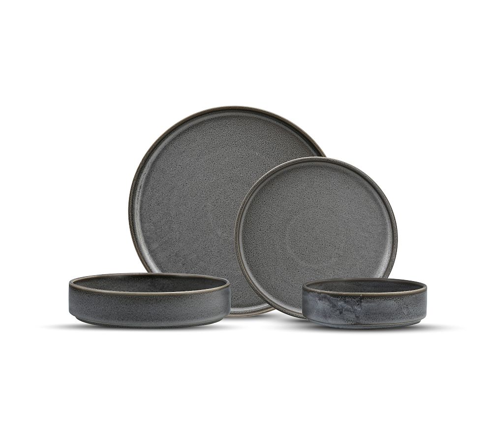 Fortessa Sound Vitraluxe Dinnerware Set - Set of 16 - Gray