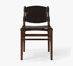 Izzy Leather Dining Chairs, Set of 2, Espresso