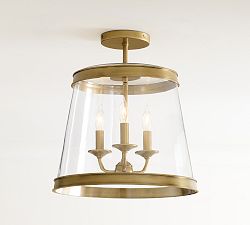 Elizabeth Glass Tapered Semi Flush Mount (15")