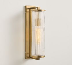 Blaine Ribbed Glass Tube Outdoor Sconce (18")