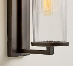 Blaine Ribbed Glass Tube Outdoor Sconce (18")