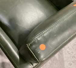 Open Box: Jake Leather Dining Armchair, Vintage Hunter - Blackened Oak Legs