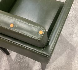 Open Box: Jake Leather Dining Armchair, Vintage Hunter - Blackened Oak Legs