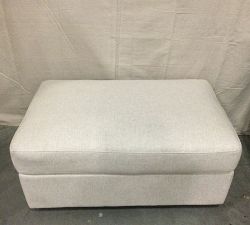 Open Box: Westwood Upholstered Ottoman - Oatmeal, Performance Everydaylinen™
