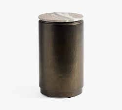 Open Box: Solana Round Marble Accent Table (12") - Bronze