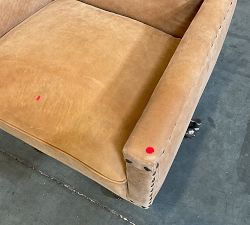 Open Box: Tyler Leather Swivel Desk Chair - Keystone Leather Sandstone, Bronze