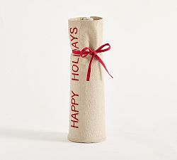 Open Box: Happy Holidays Wine Bag - Red/Beige