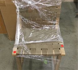 Open Box: Fenton Woven Leather Counter Stool (24") - Legacy Taupe, Seadrift 