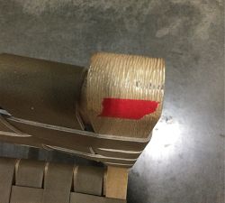 Open Box: Fenton Leather Counter Height Stool (24") - Legacy Taupe, Seadrift Frame