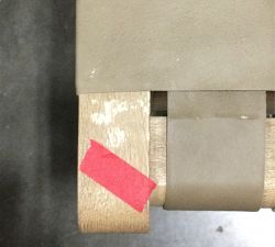 Open Box: Fenton Leather Counter Height Stool (24") - Legacy Taupe, Seadrift Frame