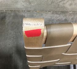 Open Box: Fenton Leather Counter Height Stool (24") - Legacy Taupe, Seadrift Frame