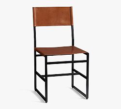 Open Box: Hardy Leather Dining Chair - Saddle Tan Leather, Bronze