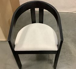 Open Box: Marin Dining Armchair - Performance Heathered Tweed Ivory, Black