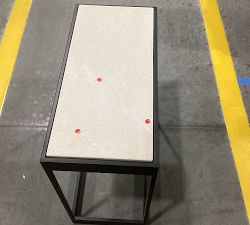 Open Box: Presidio Rectangular Stone Side Table (22.5") - Antique Bronze, Crema Marfil Marble