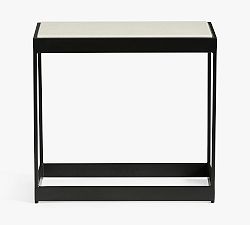 Open Box: Presidio Rectangular Stone Side Table (22.5") - Antique Bronze, Crema Marfil Marble