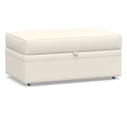 Open Box: Pearce Storage Ottoman with Pull Out Table - Performance Twill Warm White