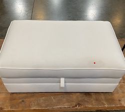 Open Box: Pearce Storage Ottoman with Pull Out Table - Performance Twill Warm White