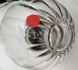 Open Box: Cooper Glass Bubbled Round Chandelier (28") - Vintage Brass