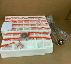 Open Box: Cooper Glass Bubbled Round Chandelier (28") - Vintage Brass