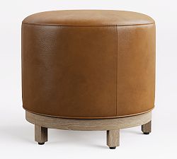 Open Box: Jake Leather Swivel Stool - Vintage Caramel, Seadrift