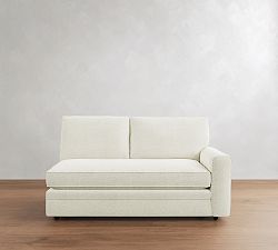 Open Box: Pearce Square Arm Upholstered Right Loveseat with Bench Cushion - Performance Boucle Oatmeal, Espresso