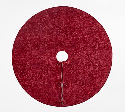 Open Box: Floral Quilted Velvet Tree Skirt - Red