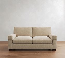 Open Box: PB Comfort Square Arm Upholstered Arm Cover Only, Set of 2 - Performance Heathered Basketweave Oatmeal
