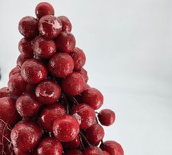 Open Box: Faux Potted Berry Cluster Cone Tree (18") - Red