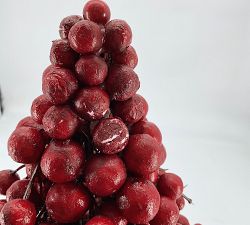 Open Box: Faux Potted Berry Cluster Cone Tree (18") - Red