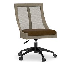 Open Box: Bennett Swivel Desk Chair - Performance Micro Boucle Mocha, Gray Wash