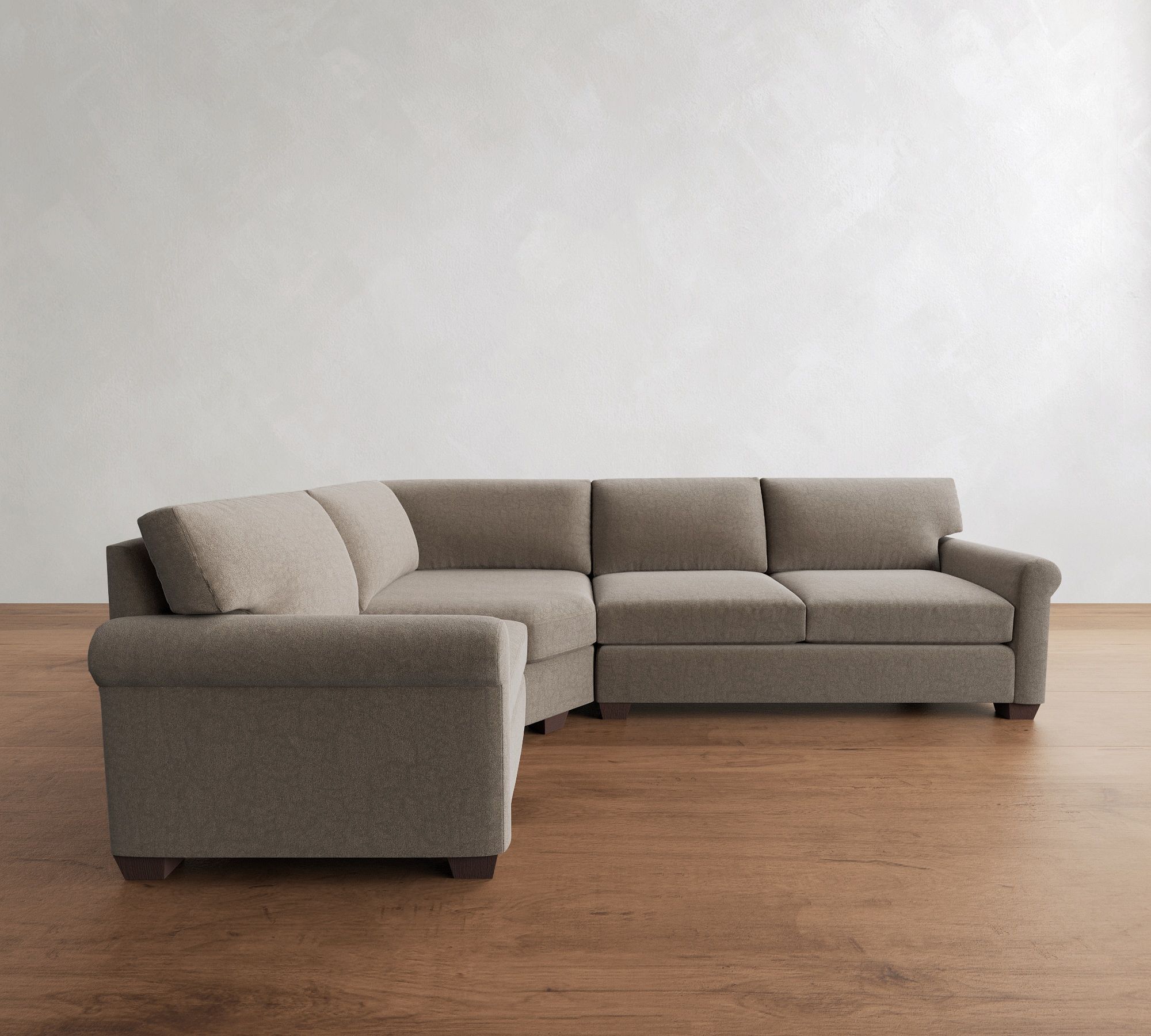 York Roll Arm 3-Piece Wedge Sleeper Sectional (119") - thumbnail 6