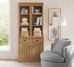 Aubrey Narrow Storage Shelf with Cabinet (36")​